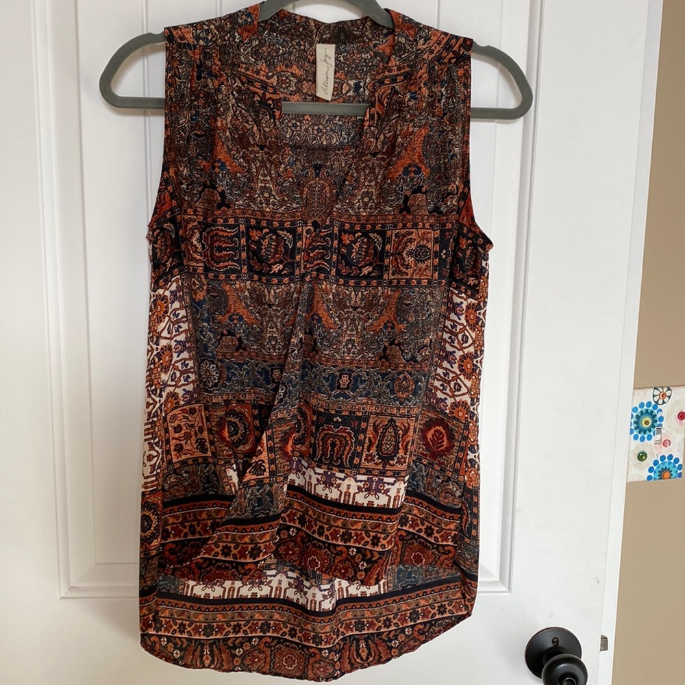 Allison joy by evereve sleeveless print blouse, size small